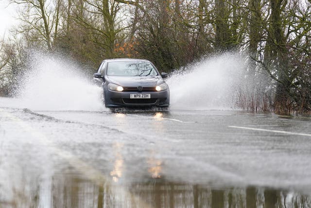 <p>File photo of flooded road </p>