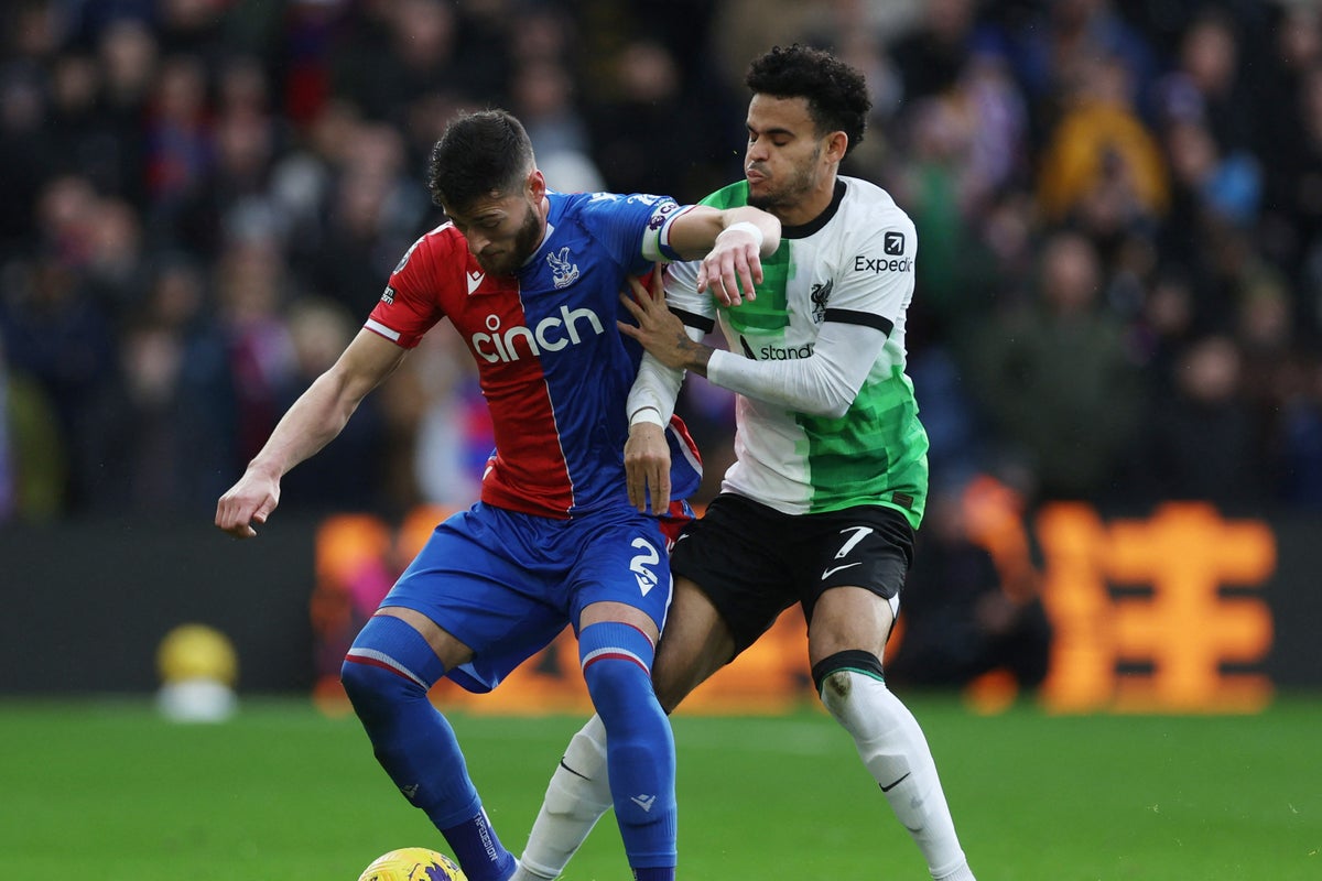 Liverpool star Luis Diaz in action against Crystal Palace.