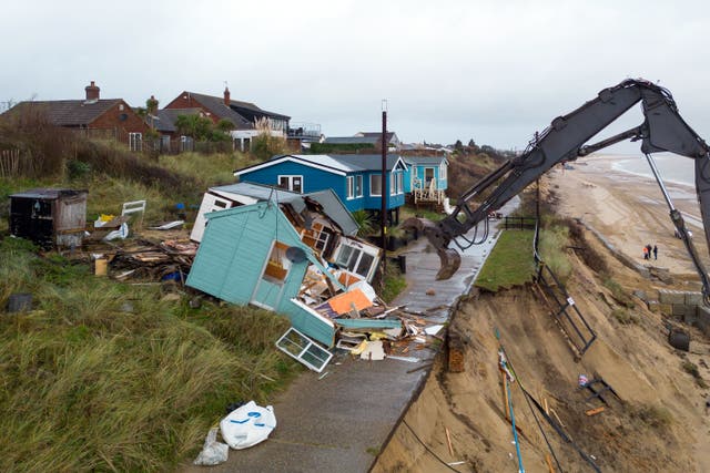 <p>Over a dozen homes are at risk of collapsing in Hemsby</p>