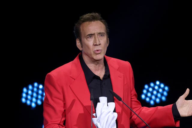 <p>Nicolas Cage onstage at the Red Sea Film Festival</p>