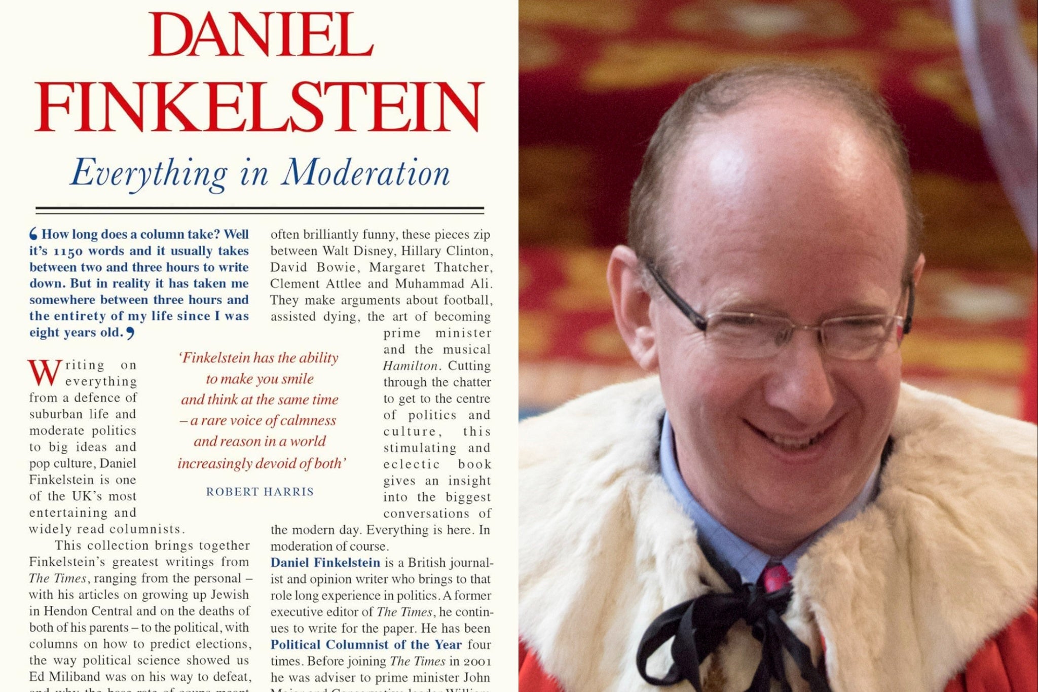 Daniel Finkelstein, author of ‘Everything in Moderation'