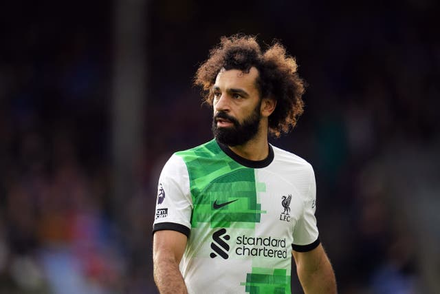 Liverpool’s Mohamed Salah during the Premier League match at Selhurst Park, London. Picture date: Saturday December 9, 2023.