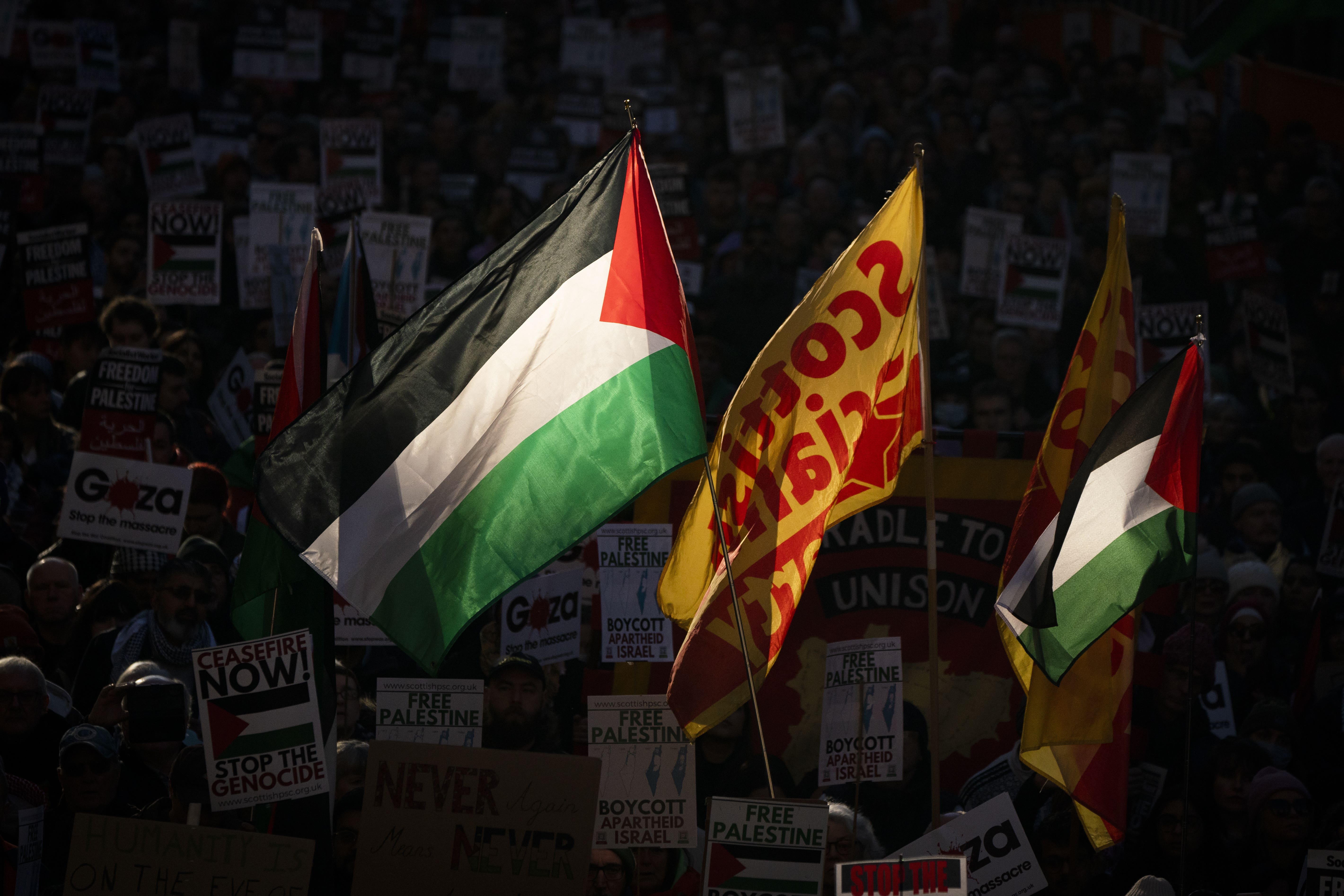 Scottish Palestine Solidarity Campaign demonstration in Glasgow (Jane Barlow/PA)