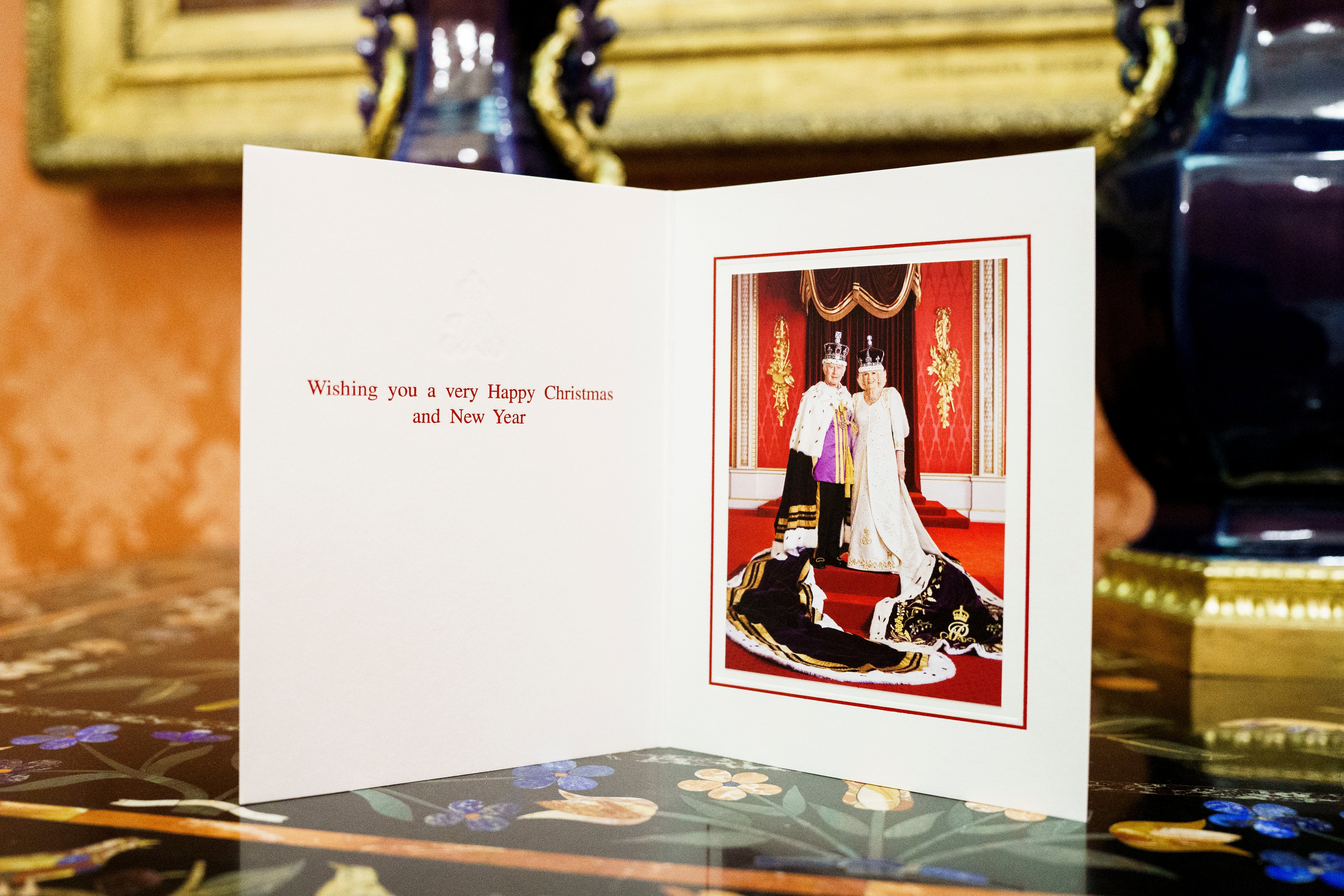 Charles and Camilla have chosen a coronation picture for their card