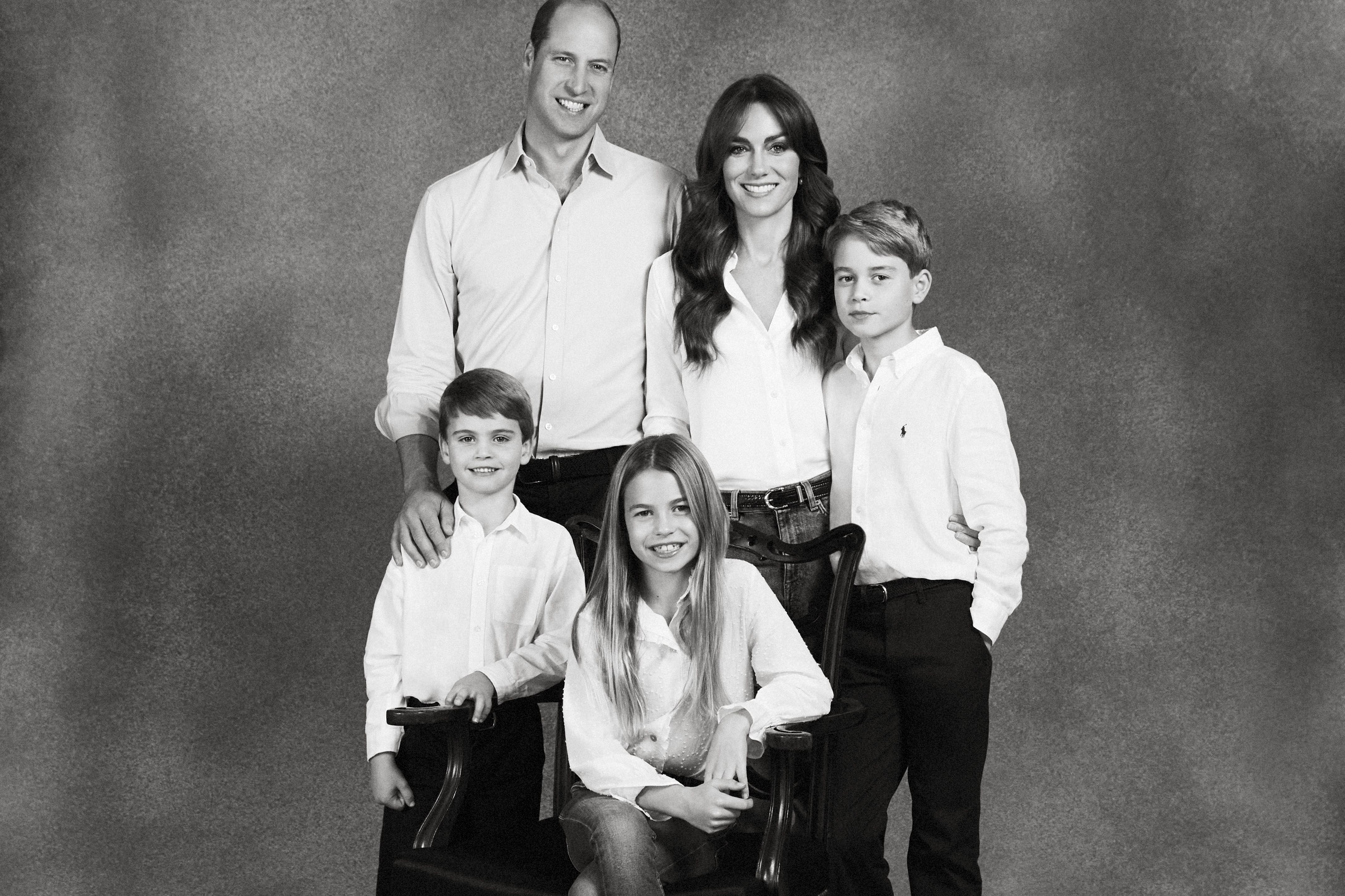 The Prince and Princess of Wales and their children for 2023 Christmas card