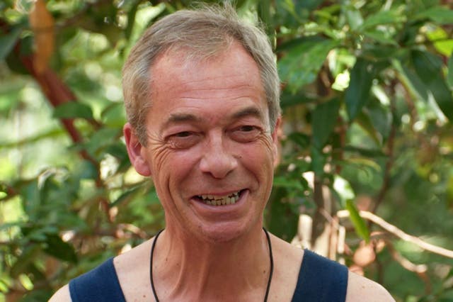 <p>Nigel Farage in ‘I’m a Celebrity'</p>