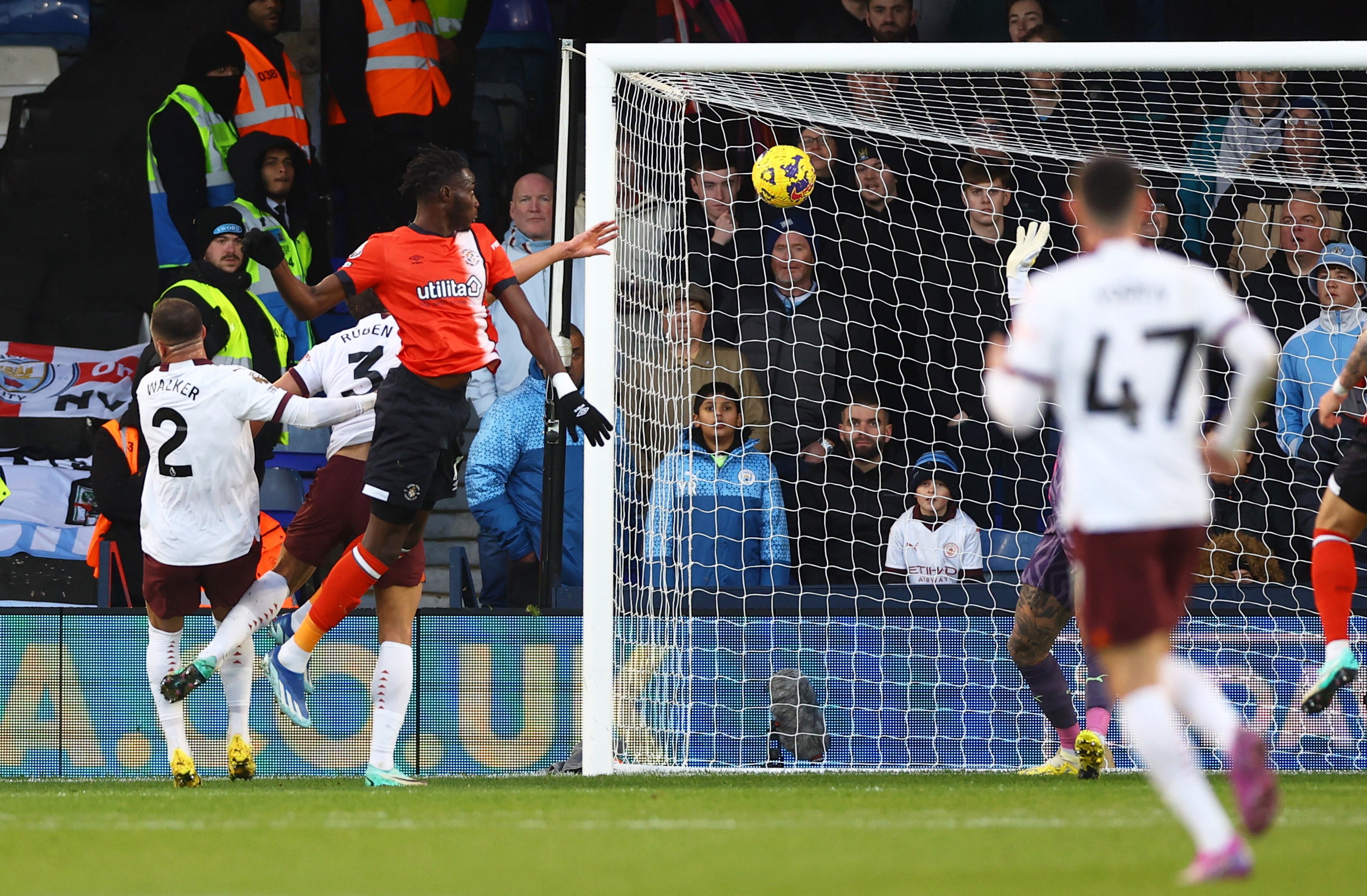 Elijah Adebayo nodded Luton ahead on the stroke of half-time