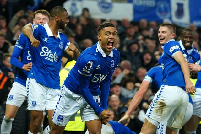 <p>Lewis Dobbin sealed the Everton victory late on </p>