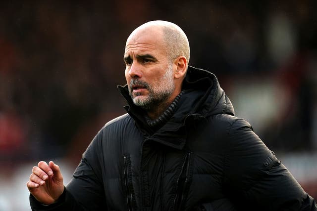 Pep Guardiola said Manchester City refused to panic after falling behind against Luton (Nick Potts/PA)