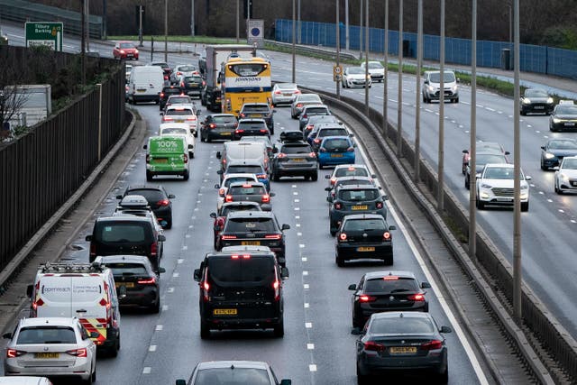 Festive getaway traffic is expected to peak earlier than normal this year as Christmas Day falls on a Monday (Aaron Chown/PA)