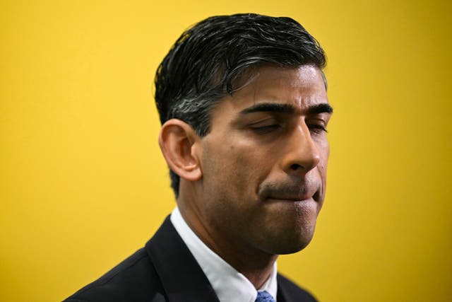 Rishi Sunak has a tough week that kicks off with the Covid inquiry (Justin Tallis/PA)