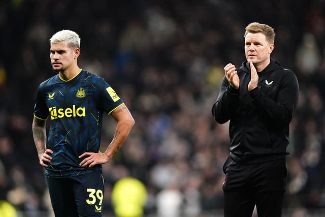 Eddie Howe after Newcastle’s defeat at Tottenham (John Walton/PA)