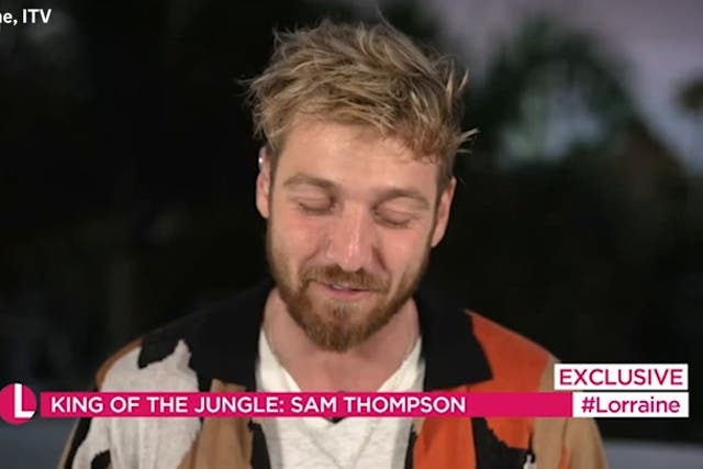 <p>I’m A Celeb winner Sam Thompson fights back tears at surprise message from Zara McDermott during live interview.</p>