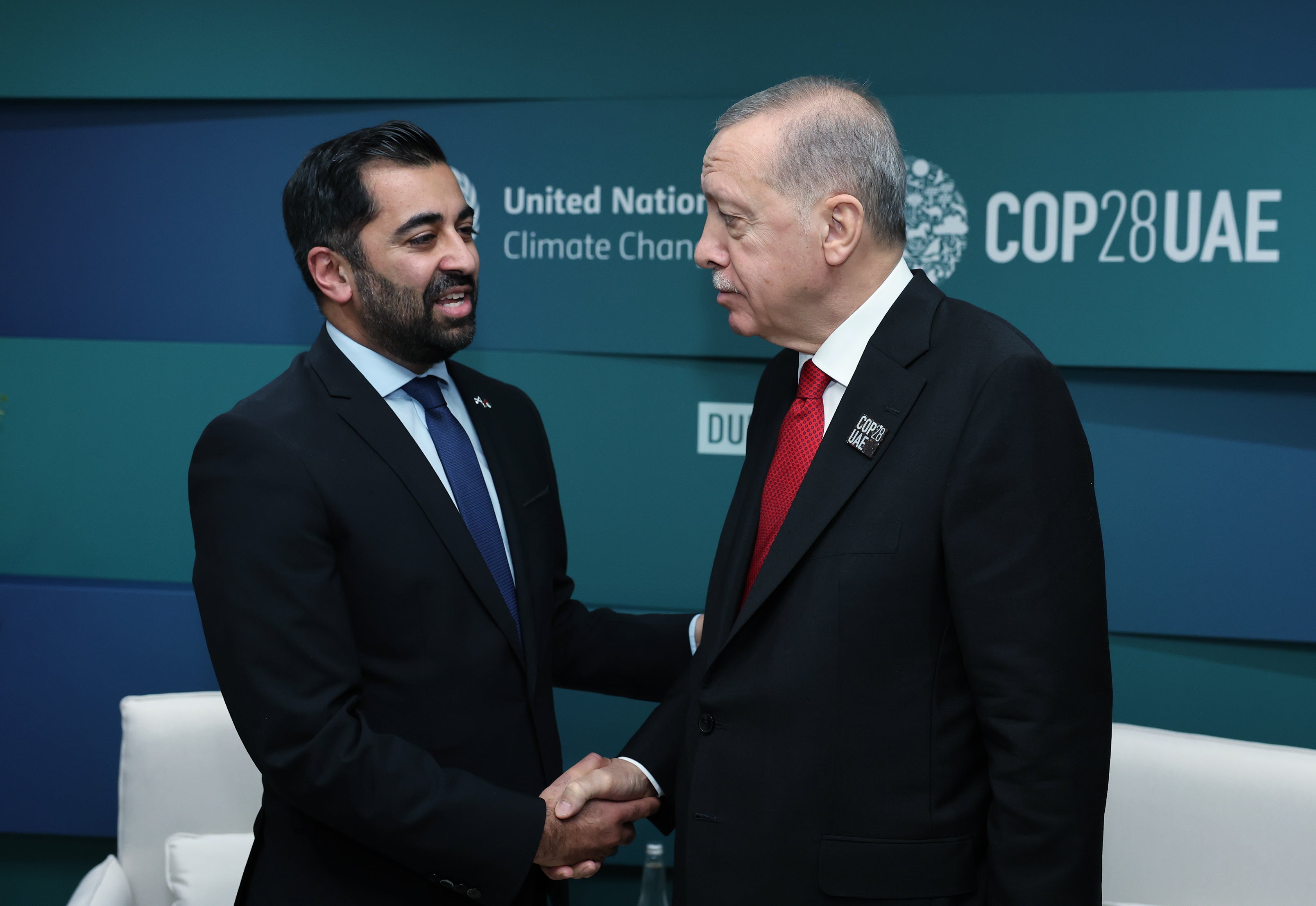 Scotland first minister Humza Yousaf meets President Erdogan of Turkey at Cop28 in Dubai
