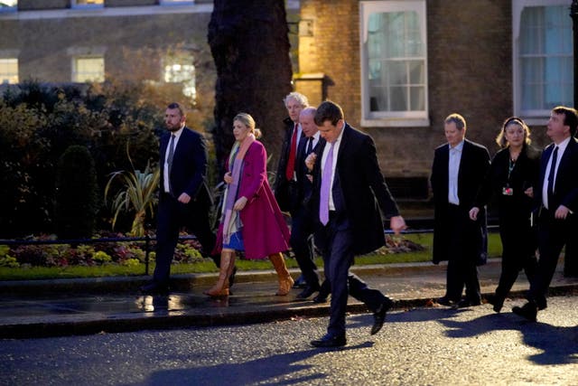 Prime Minister Rishi Sunak invited the New Conservatives group to breakfast at No 10 as he tries to avert a damaging rebellion over his Rwanda plan ahead of a crunch vote on Tuesday night (Yui Mok/PA)