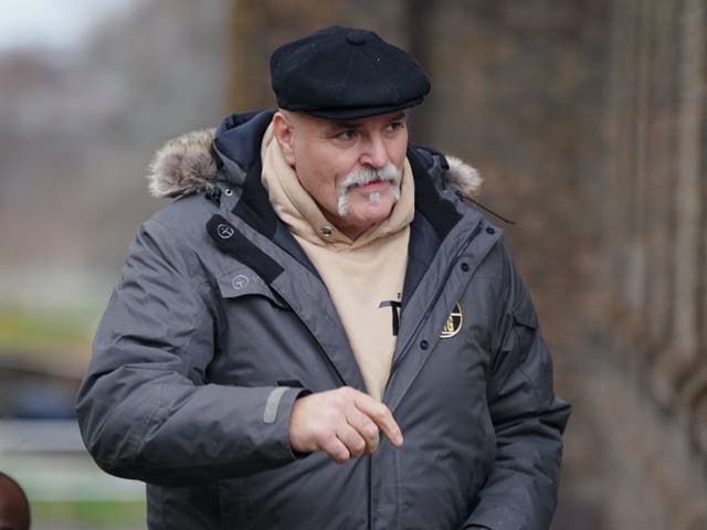 <p>John Fury, the father of boxer Tyson Fury, arrives at Chester magistrates' court</p>