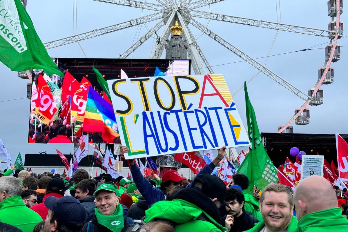 Хиляди протестиращи се събират в Брюксел, призовавайки за по-добри заплати и обществени услуги