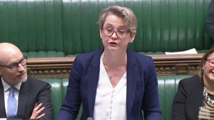 Shadow home secretary Yvette Cooper speaking in the Commons’ crunch debate on Rwanda bill earlier on Tuesday