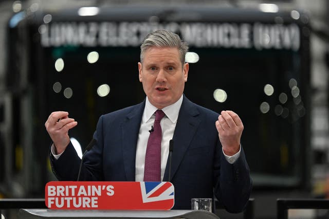 <p>Keir Starmer delivering his speech in Milton Keynes on Tuesday</p>