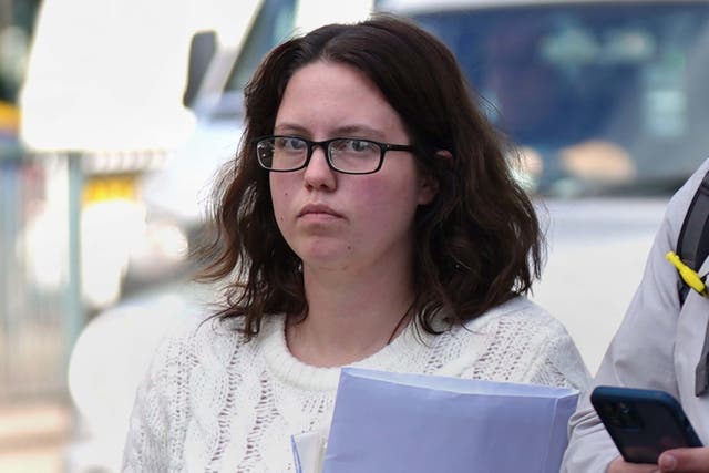 Mikayla Hayes leaves Westminster Magistrates’ Court after an earlier court appearance (Yui Mok/PA)