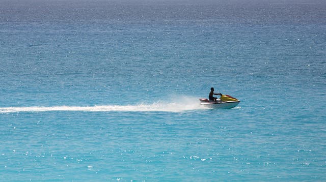 <p>Stock image of jet skier in Caribbean</p>
