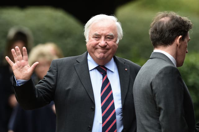<p>Jimmy Tarbuck attending the funeral of Ronnie Corbett in 2016</p>