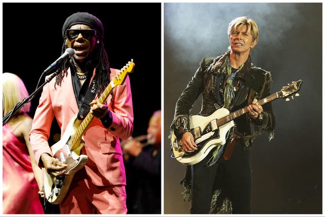 <p>Nile Rodgers and David Bowie</p>