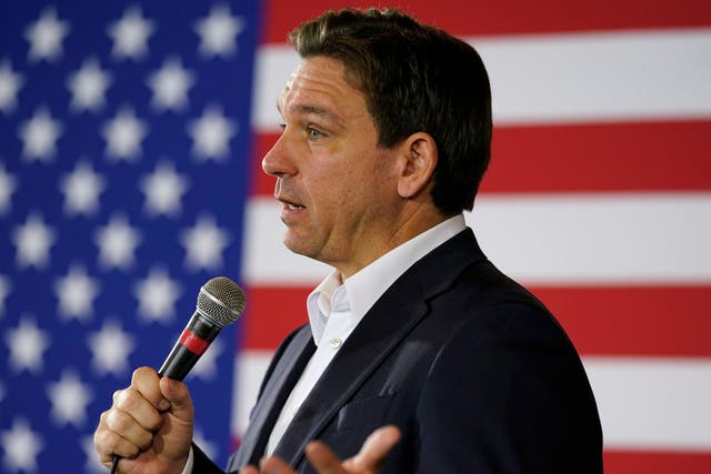 <p>Ron DeSantis during a meet and greet event in Iowa on 7 Dec 2023</p>