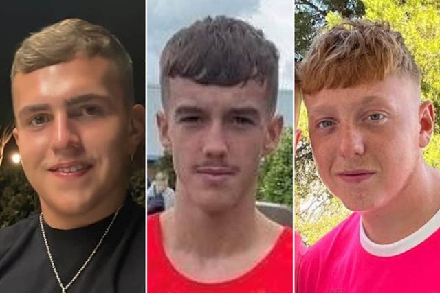 <p>All three teenagers were killed in a south Wales village after a car collided with a bus </p>