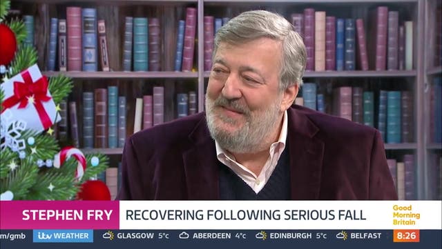 <p>Stephen Fry recalls 6ft fall from O2 stage in first live interview since ‘nasty’ accident.</p>