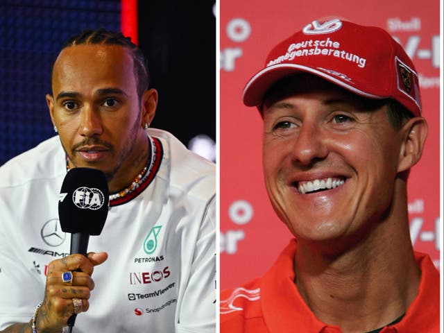 <p>Lewis Hamilton has given a glowing tribute to Michael Schumacher in a new documentary </p>