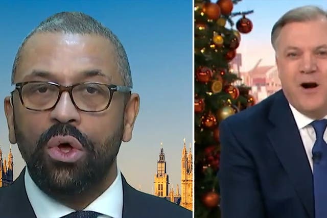 <p>‘No one knows what you just said’: James Cleverly clashes with Ed Balls in Rwanda debate.</p>