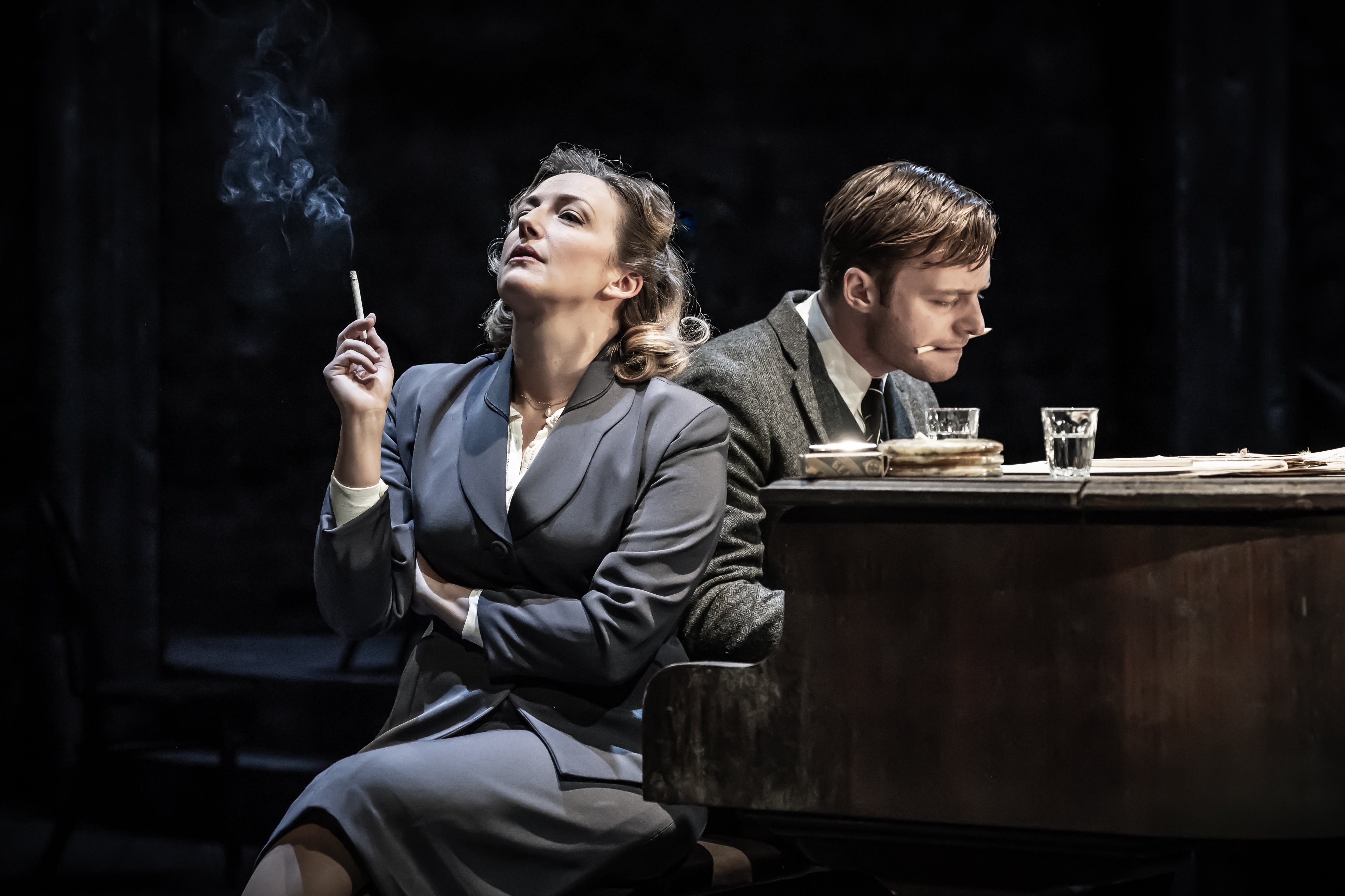 Alex Young, who plays Wiktor’s previous partner Irena, and Luke Thallon in ‘Cold War’