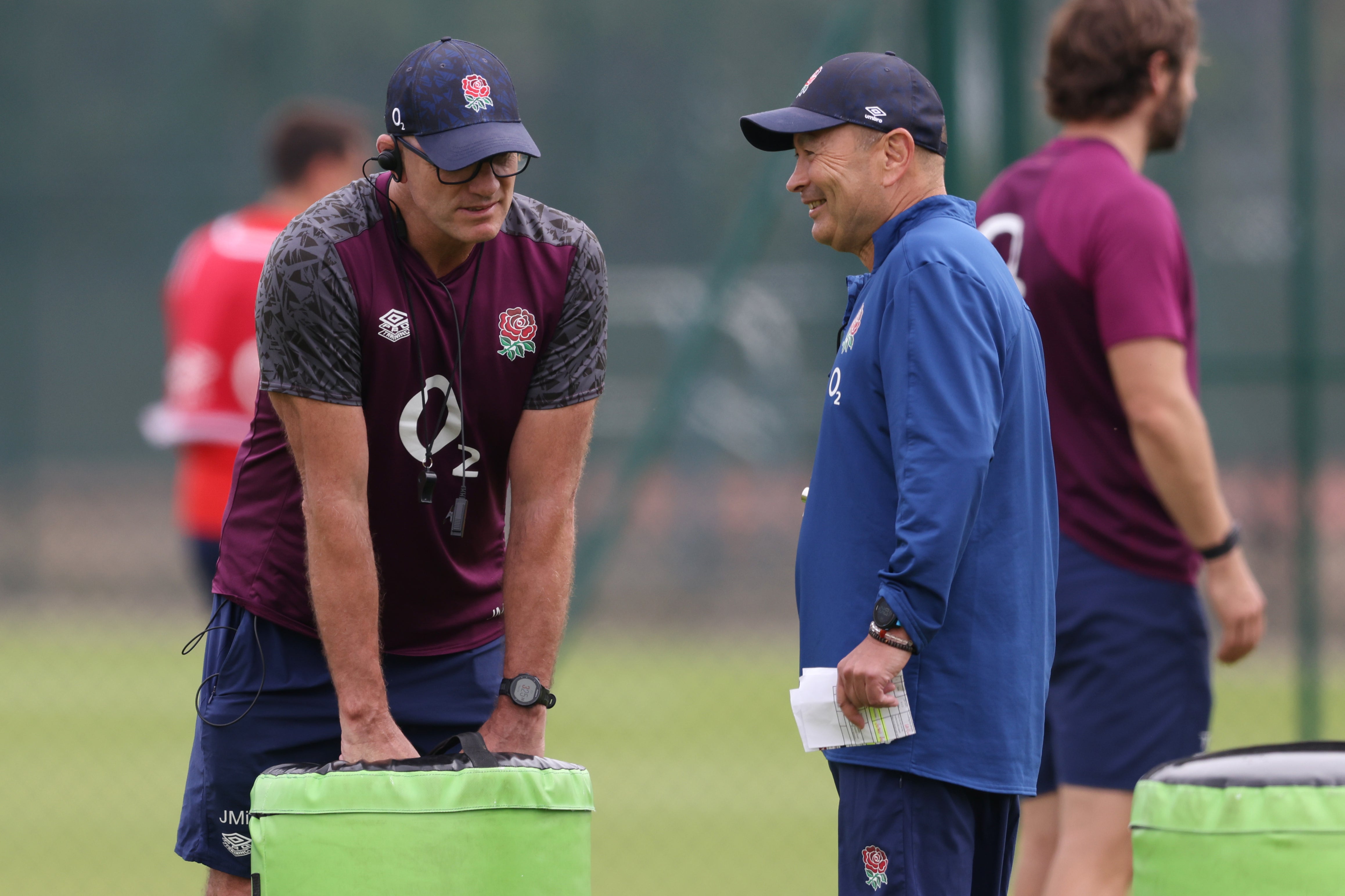 John Mitchell (left) spent three years as a defence coach with England’s men under Eddie Jones