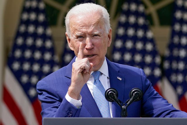 <p>President Joe Biden speaks at the White House </p>