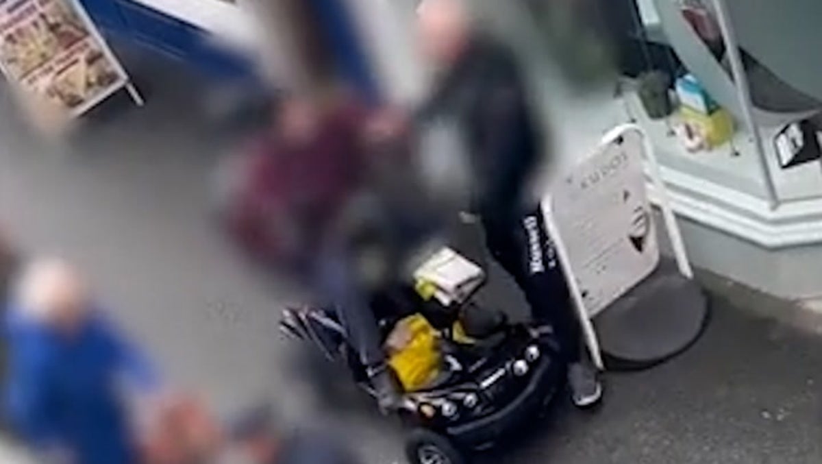 Watch: Pensioner uses mobility scooter to ram customer for ‘taking last pasty’