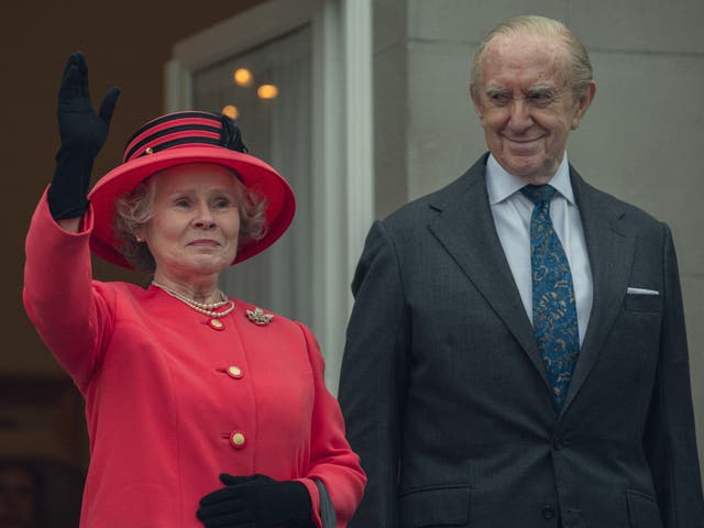 <p>Imelda Staunton as the Queen and Jonathan Pryce as Prince Philip in the final season of ‘The Crown’ </p>