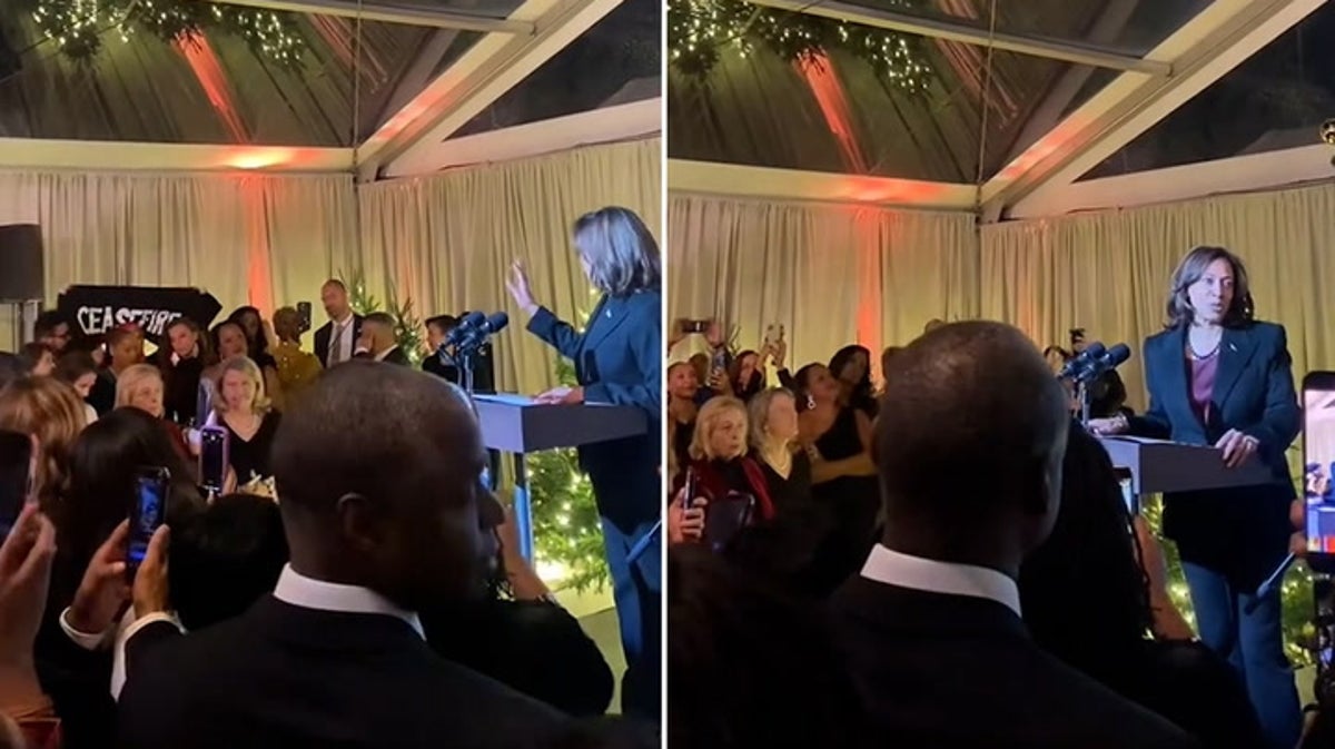 Kamala Harris confronted by Democrat state rep over ceasefire during holiday party at her home