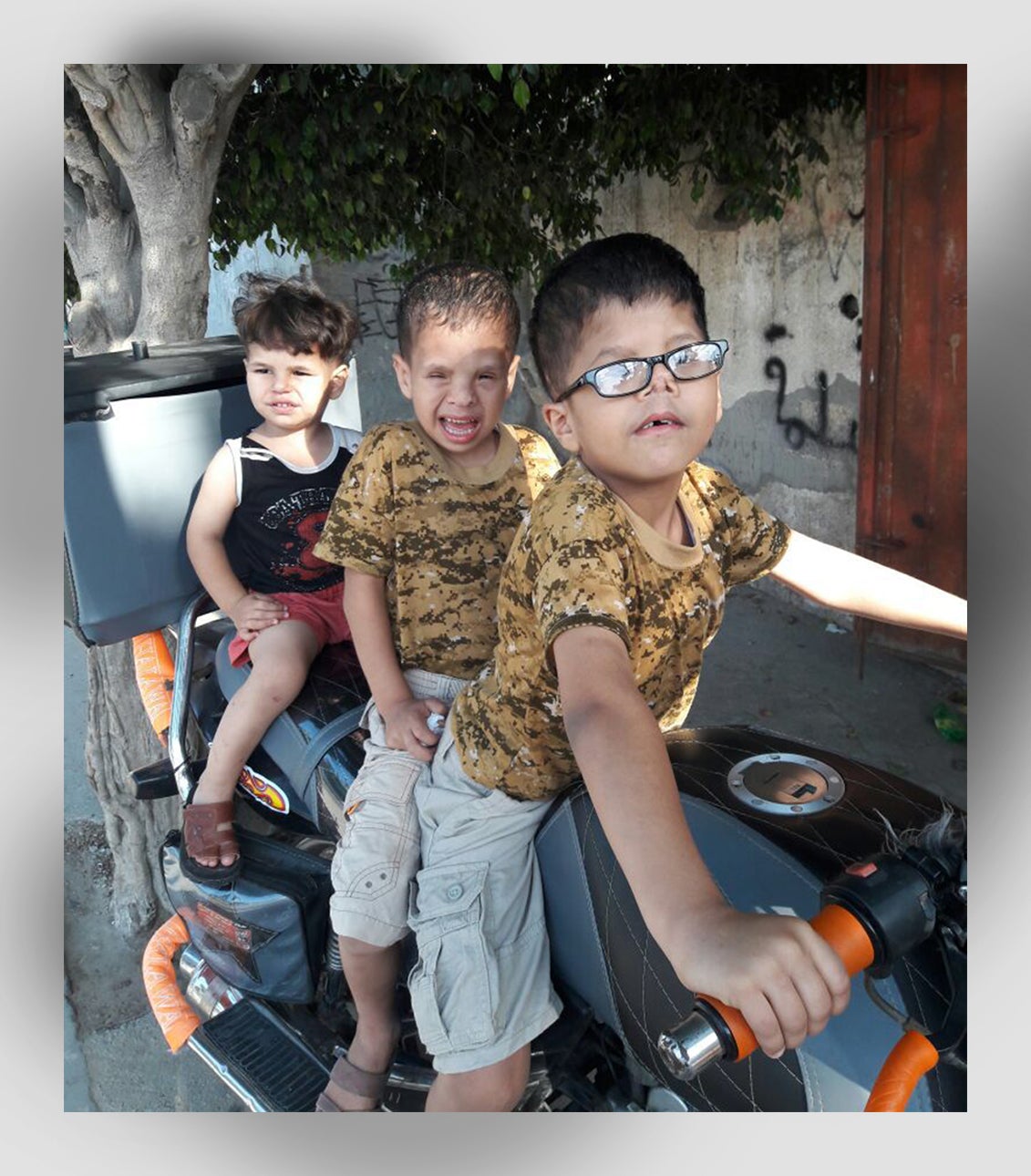 Farid Sallout, 12, and his brother Qossay, 14