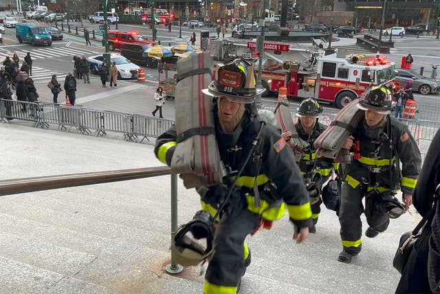 <p>Firefighters responded to a call for a ‘suspicious odour’ after a small fire was started in New York courthouse </p>