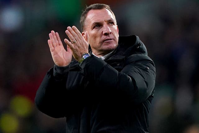 Brendan Rodgers’ side left it late at Parkhead (Andrew Milligan/PA)