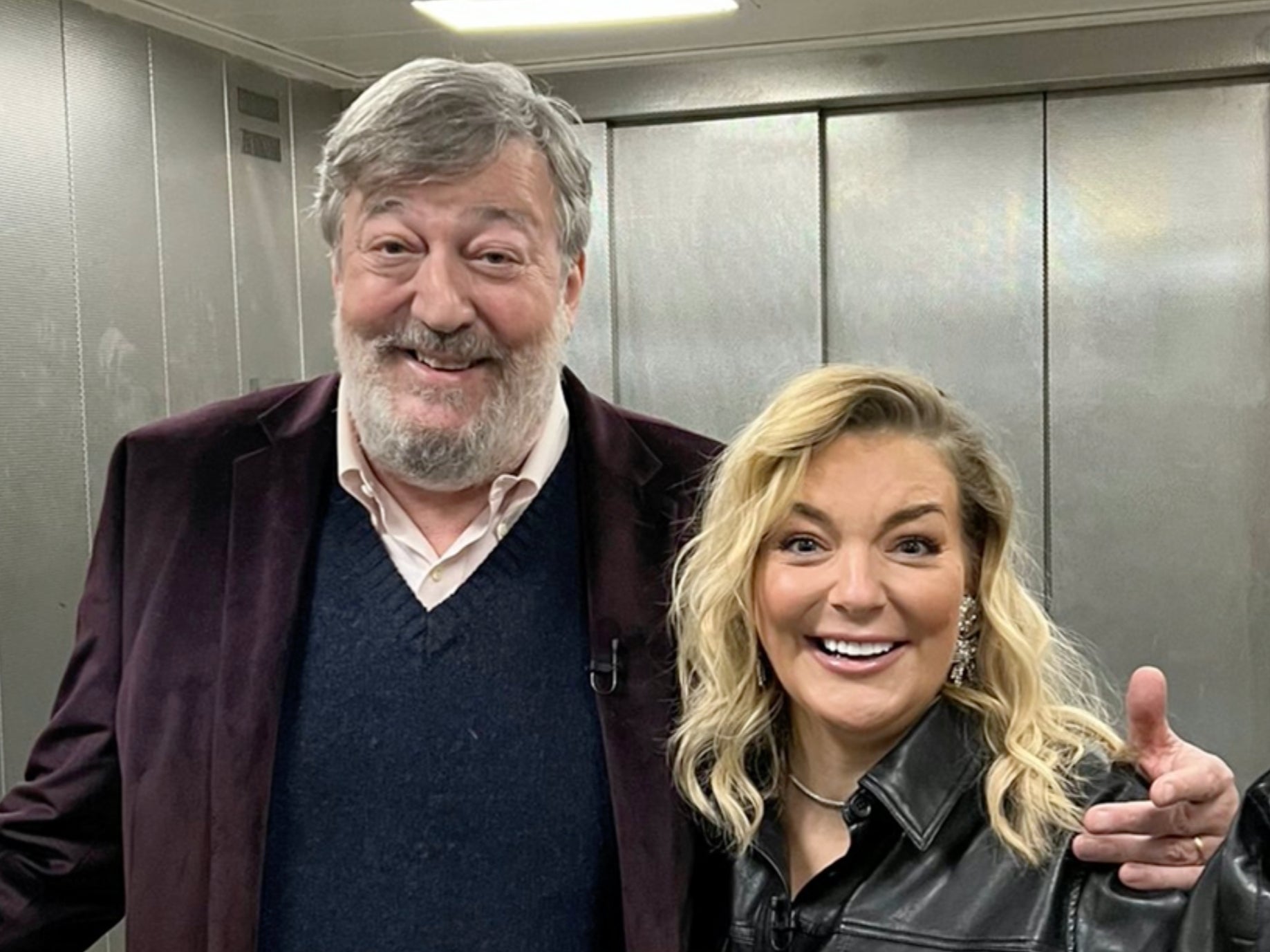 Sheridan Smith and Stephen Fry shared a selfie after getting stuck in a lift