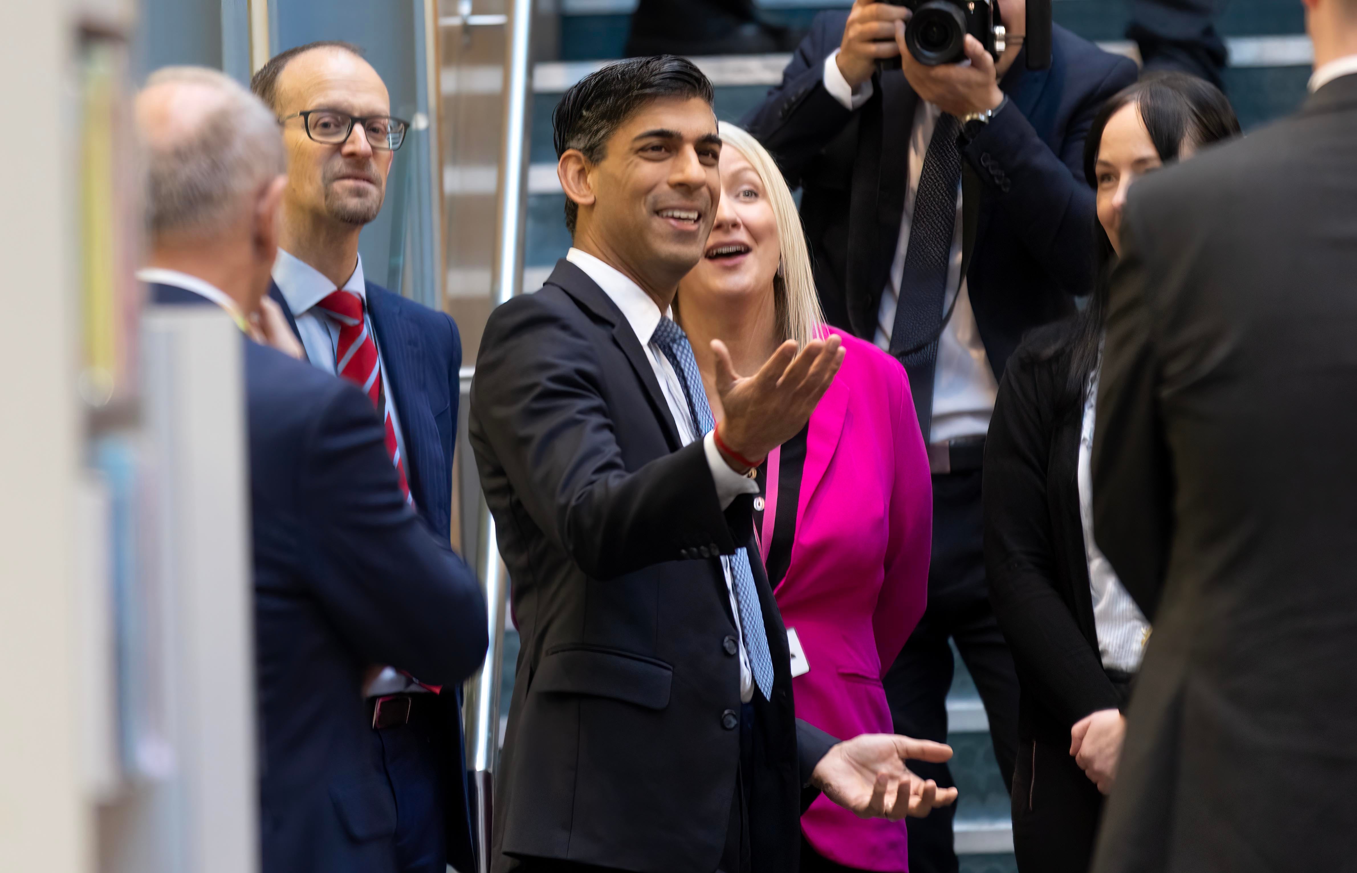 RIshi Sunak visits Wren Academy school in Finchley, north London on Thursday