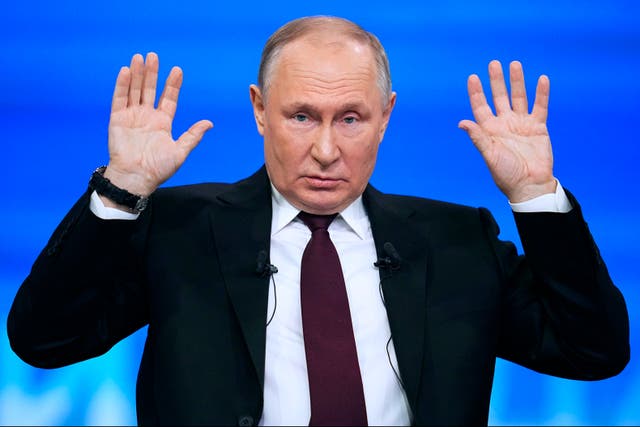 <p>Putin admitted that Russian gains on the front were ‘modest’, which amounts to a rare admission of failure </p>