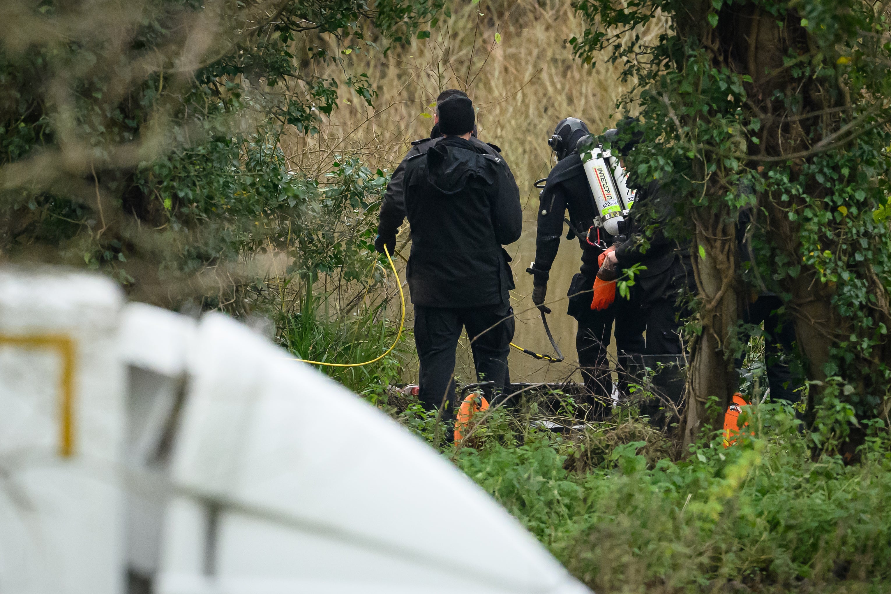 Police search teams continue to hunt for clues in the disappearance of missing woman Gaynor Lord on December 14, 2023 in Norwich, England. Gaynor Lord, 55