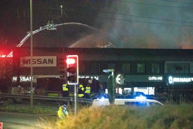 One person remains unaccounted for after an explosion and fire on the Treforest Industrial Estate in South Wales (Ben Birchall/PA)