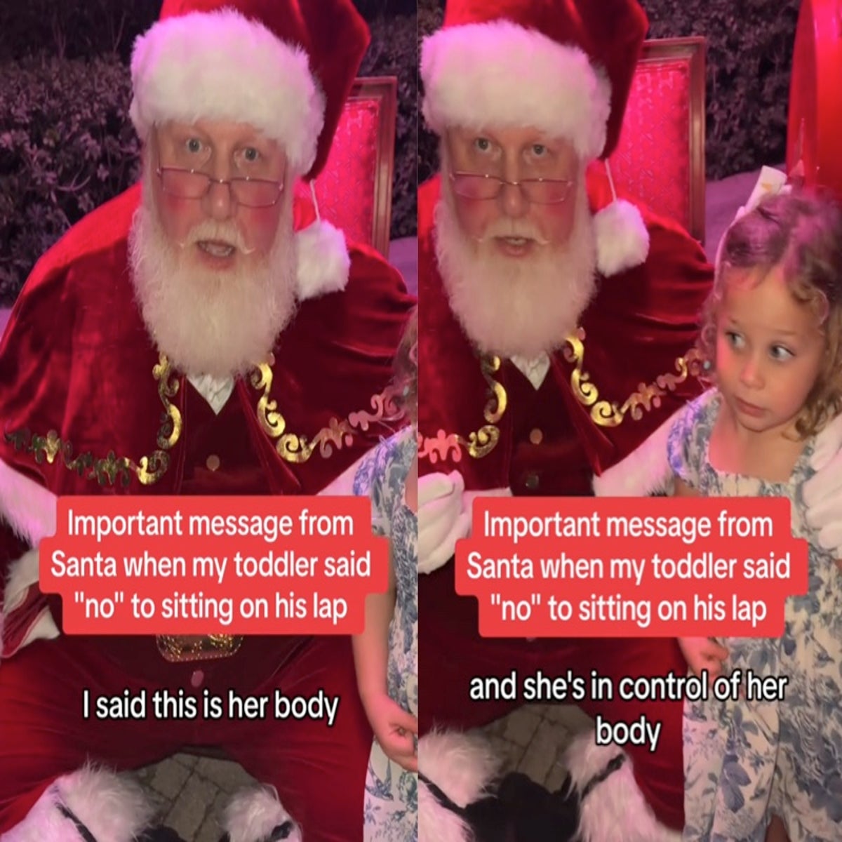 Santa Claus praises young girl who refused to sit in his lap | The  Independent