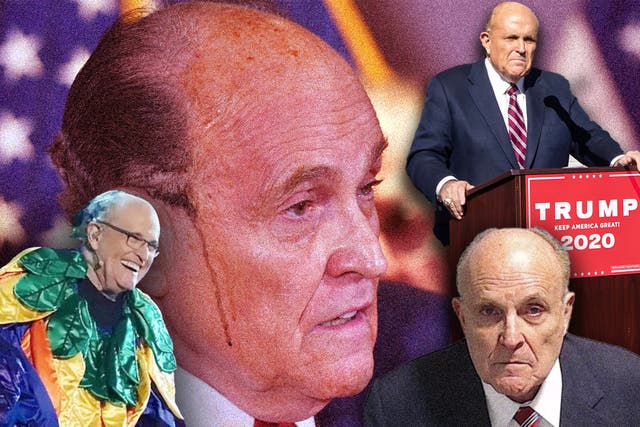 <p>Rudy Giuliani’s wackest moments, from his dripping hair dye to his press conference at Four Seasons Total Landscaping </p>