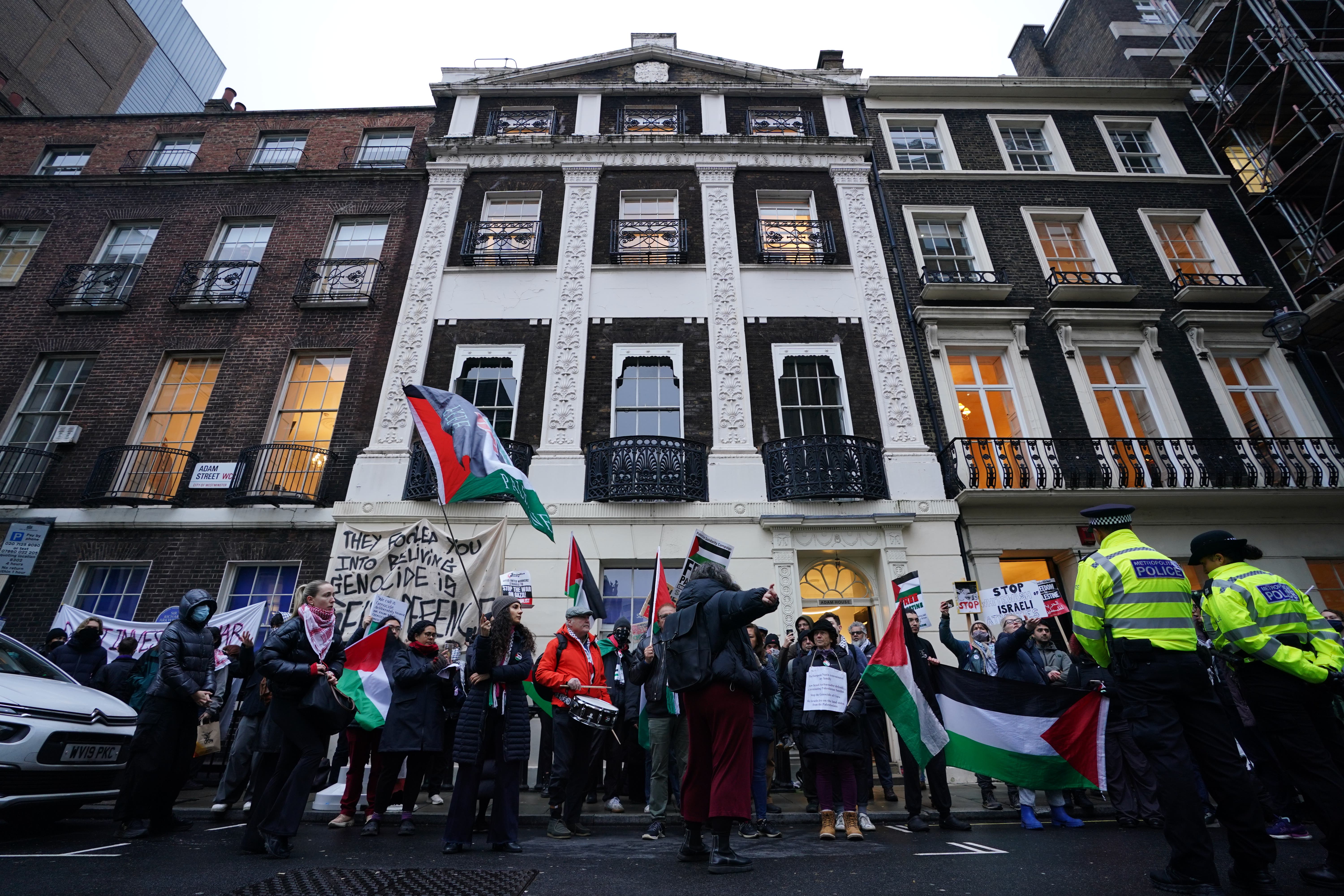 Protesters during a pro-Palestinian demonstration in central London (James Manning/PA)