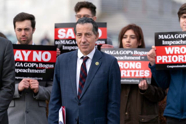 <p>Jamie Raskin at a news conference on the Republicans’ impeachment inquiry into President Joe Biden</p>